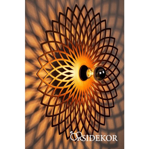 Mandala árnyékvető fali lámpatest fából