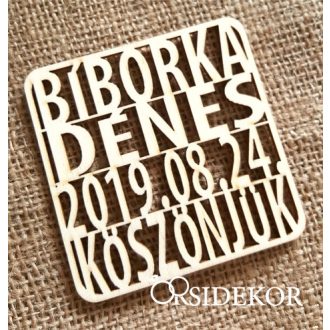 Köszönetajándék fából - poháralátét
