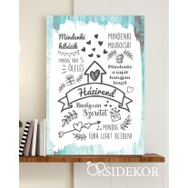 Házirend dekor tábla