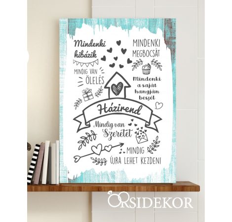 Házirend dekor tábla Házirend dekor tábla