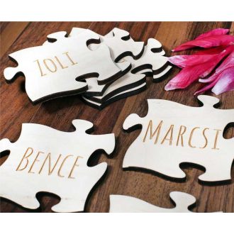 Köszönetajándék fából - puzzle poháralátét