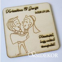 Köszönetajándék fából - poháralátét