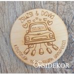 Köszönetajándék fából - poháralátét autós