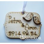 Kísérőcédula fából többféle díszítéssel