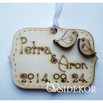 Kísérőcédula fából többféle díszítéssel