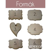 Kísérőcédula fából többféle díszítéssel