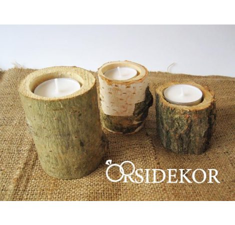 Egyedi vintage fatörzs mécsestartó Egyedi vintage fatörzs mécsestartó