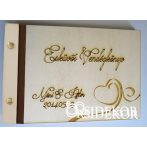 Esküvői vendégkönyv, fa borítású Esküvői vendégkönyv, fa borítású