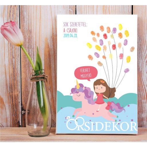 Ujjlenyomatos vendégkönyv leánybúcsúra