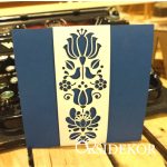 Magyar mintás esküvői meghívó - lézervágott