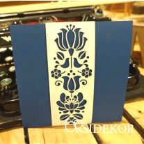 Magyar mintás esküvői meghívó - lézervágott