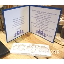 Magyar mintás esküvői meghívó - lézervágott