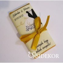 Köszönetajándék csoki masnival átkötve