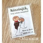 Műanyag egyedi esküvői hűtőmágnes fényképpel