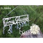 Friss Házasok esküvői tábla fából