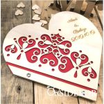   Esküvői vendégkönyv áttört mintával és gravírozott felirattal