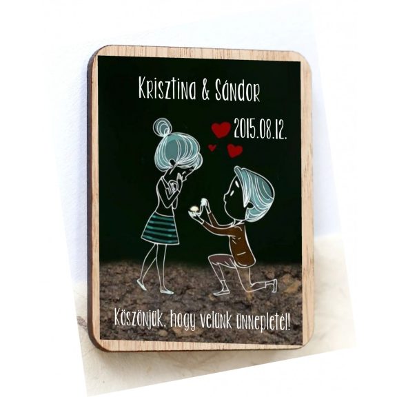 Köszönetajándék esküvői hűtőmágnes természet
