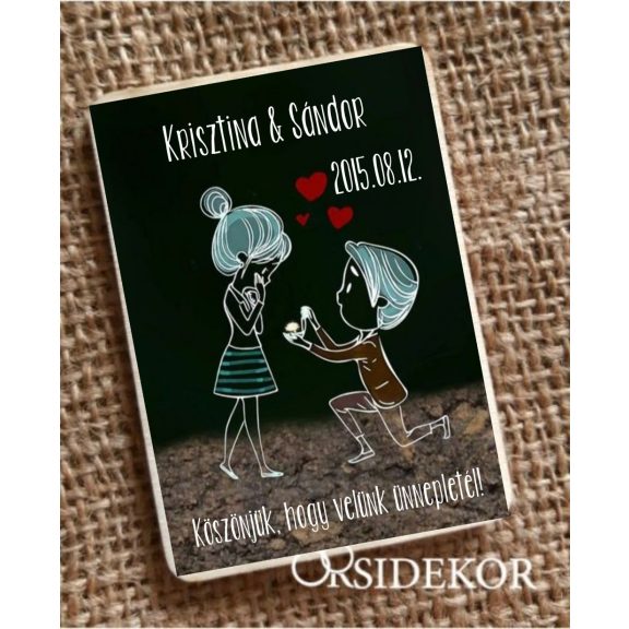 Köszönetajándék esküvői hűtőmágnes természet