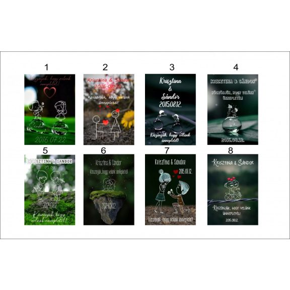 Köszönetajándék esküvői hűtőmágnes természet