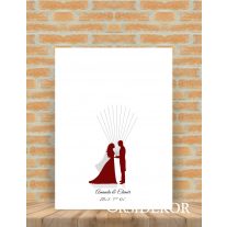   Ujjlenyomat fa vőlegény, menyasszony - esküvői vendégkönyv