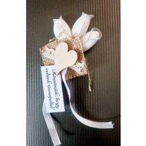   Köszönetajándék 3 szem cukrozott mandula, vintage stílusban 