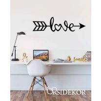 Love nyíl felirat falikép fából