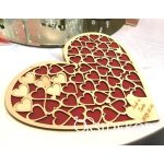 Szív vendégkönyv kirakós fából