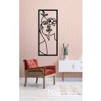 Vonalas portré virágokkal falikép fából Vonalas portré virágokkal falikép fából