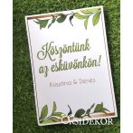 Üdvözlő tábla greenery grafikával Üdvözlő tábla greenery grafikával