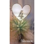 Asztalszám fából, szívben (1-10 ig számozva)