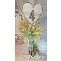 Asztalszám fából, szívben (1-10 ig számozva)