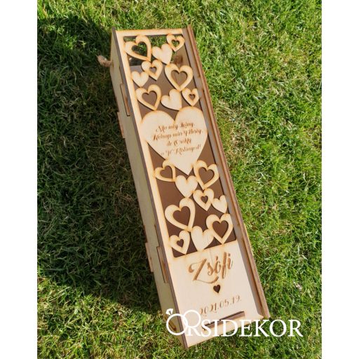 Fa borosdoboz esküvőre- szülőköszöntő ajándék