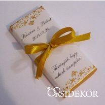 Köszönetajándék csoki masnival átkötve