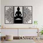 3 részes Buddha Mandala falikép fából