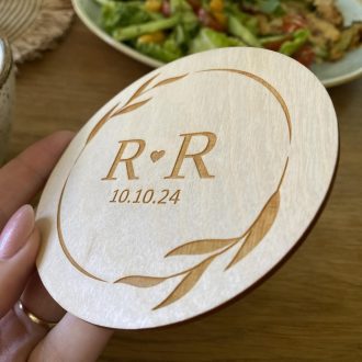 Köszönetajándék fából - poháralátét