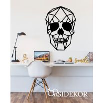 Geometrikus koponya falikép fából