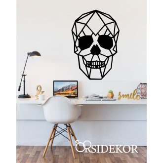 Geometrikus koponya falikép fából