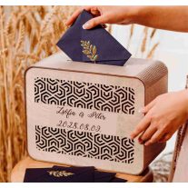   Esküvői Borítékgyűjtő Doboz  – Pénzgyűjtő geometrikus