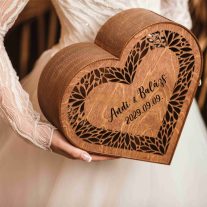  Esküvői Borítékgyűjtő Doboz  Szív – Pénzgyűjtő Szív