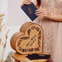   Esküvői Borítékgyűjtő Doboz  Szív – Pénzgyűjtő Szív