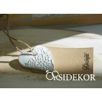 Kísérőcédula papírból kerámia díszítéssel