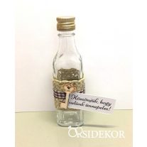 Pálinkás üveg (üresen) egyedi díszítéssel