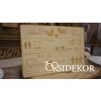 Esküvői meghívó fából, modern grafikával