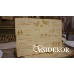 Esküvői meghívó fából, modern grafikával