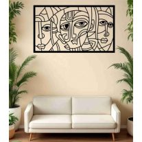 Arcok_Picasso ihlette falikép fából