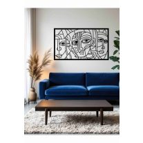 Arcok_Picasso ihlette falikép fából