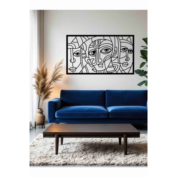 Arcok_Picasso ihlette falikép fából Arcok_Picasso ihlette falikép fából