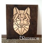 2 rétegű farkas falikép fából