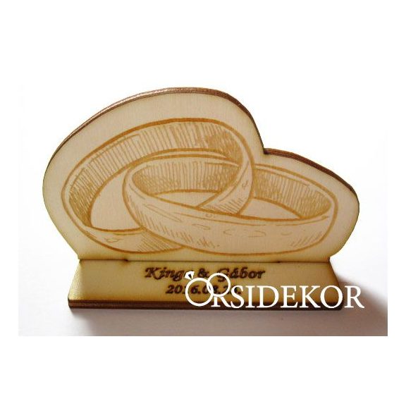 Gyűrűs köszönetajándék és ültetőkártya 2 az 1-ben