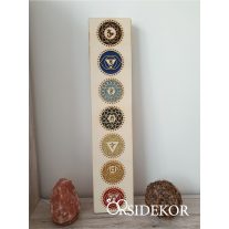 Csakra Mandala fali lámpatest fából